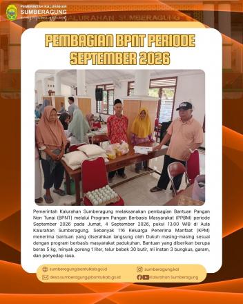	PEMBAGIAN BANTUAN PANGAN NON TUNAI (BPNT) PERIODE SEPTEMBER 2026