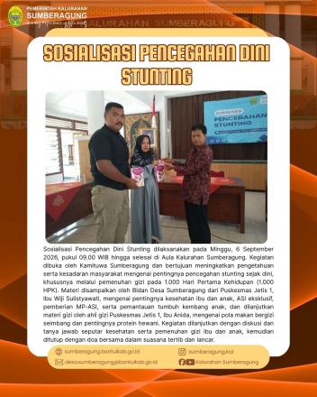 SOSIALISASI PENCEGAHAN DINI STUNTING MINGGU, 6 SEPTEMBER 2026