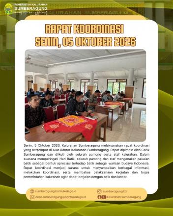 Rapat Koordinasi Senin, 05 Oktober 2026